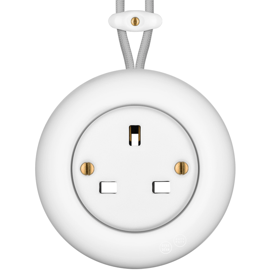 PORCELAIN KATY PATY COLONA ROUND SURFACE MOUNTED UK SOCKET MATTE WHITE - DYKE & DEAN