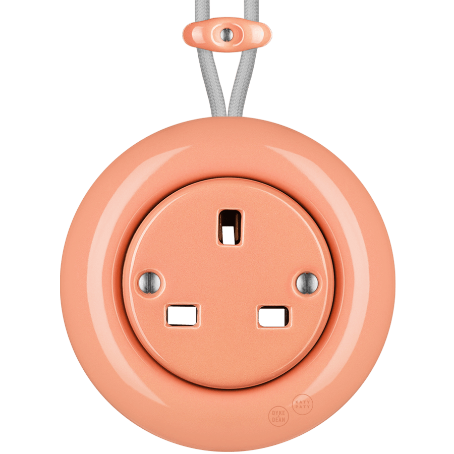 PORCELAIN KATY PATY COLONA ROUND SURFACE MOUNTED UK SOCKET SALMON PINK - DYKE & DEAN