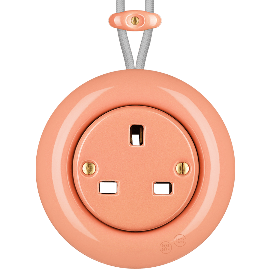 PORCELAIN KATY PATY COLONA ROUND SURFACE MOUNTED UK SOCKET SALMON PINK - DYKE & DEAN