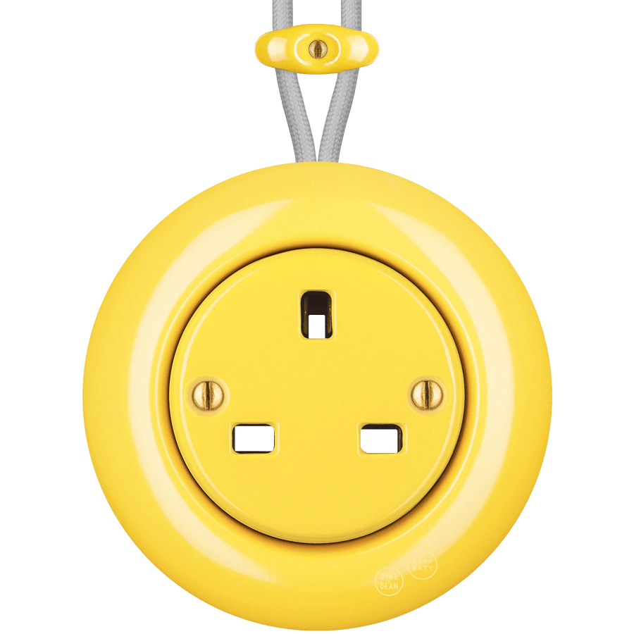 PORCELAIN KATY PATY COLONA ROUND SURFACE MOUNTED UK SOCKET YELLOW - DYKE & DEAN