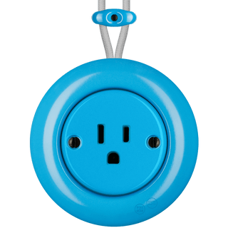 PORCELAIN KATY PATY COLONA ROUND SURFACE MOUNTED USA 15AMP SOCKET AZURE - DYKE & DEAN