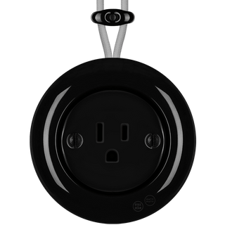 PORCELAIN KATY PATY COLONA ROUND SURFACE MOUNTED USA 15AMP SOCKET BLACK - DYKE & DEAN