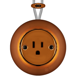 PORCELAIN KATY PATY COLONA ROUND SURFACE MOUNTED USA 15AMP SOCKET BRONZE - DYKE & DEAN
