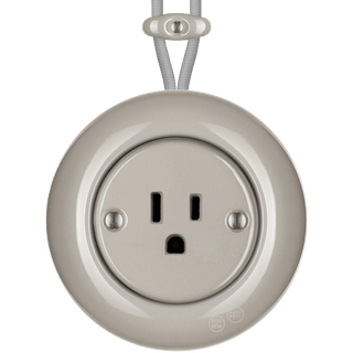 PORCELAIN KATY PATY COLONA ROUND SURFACE MOUNTED USA 15AMP SOCKET CAPPUCCINO - DYKE & DEAN