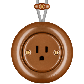 PORCELAIN KATY PATY COLONA ROUND SURFACE MOUNTED USA 15AMP SOCKET COPPER - DYKE & DEAN