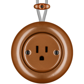 PORCELAIN KATY PATY COLONA ROUND SURFACE MOUNTED USA 15AMP SOCKET COPPER - DYKE & DEAN