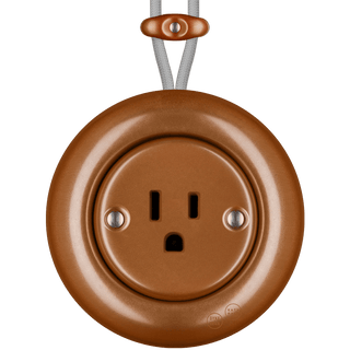 PORCELAIN KATY PATY COLONA ROUND SURFACE MOUNTED USA 15AMP SOCKET COPPER - DYKE & DEAN