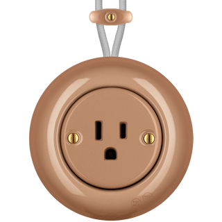 PORCELAIN KATY PATY COLONA ROUND SURFACE MOUNTED USA 15AMP SOCKET DERMA - DYKE & DEAN