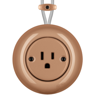 PORCELAIN KATY PATY COLONA ROUND SURFACE MOUNTED USA 15AMP SOCKET DERMA - DYKE & DEAN