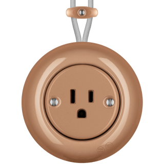 PORCELAIN KATY PATY COLONA ROUND SURFACE MOUNTED USA 15AMP SOCKET DERMA - DYKE & DEAN