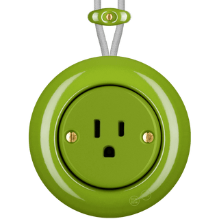 PORCELAIN KATY PATY COLONA ROUND SURFACE MOUNTED USA 15AMP SOCKET GREEN - DYKE & DEAN