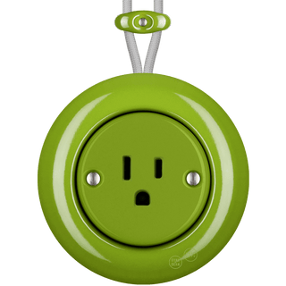 PORCELAIN KATY PATY COLONA ROUND SURFACE MOUNTED USA 15AMP SOCKET GREEN - DYKE & DEAN
