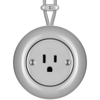 PORCELAIN KATY PATY COLONA ROUND SURFACE MOUNTED USA 15AMP SOCKET GREY - DYKE & DEAN