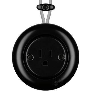 PORCELAIN KATY PATY COLONA ROUND SURFACE MOUNTED USA 15AMP SOCKET MATTE BLACK - DYKE & DEAN