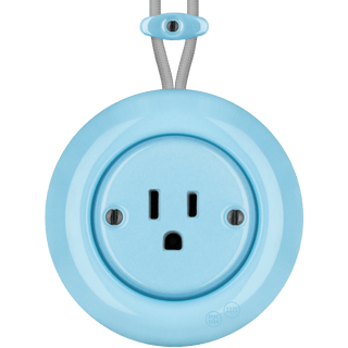 PORCELAIN KATY PATY COLONA ROUND SURFACE MOUNTED USA 15AMP SOCKET PASTEL BLUE - DYKE & DEAN