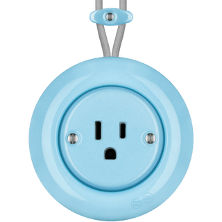 PORCELAIN KATY PATY COLONA ROUND SURFACE MOUNTED USA 15AMP SOCKET PASTEL BLUE - DYKE & DEAN