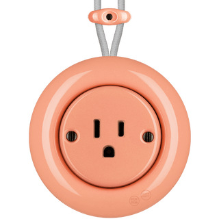 PORCELAIN KATY PATY COLONA ROUND SURFACE MOUNTED USA 15AMP SOCKET SALMON PINK - DYKE & DEAN