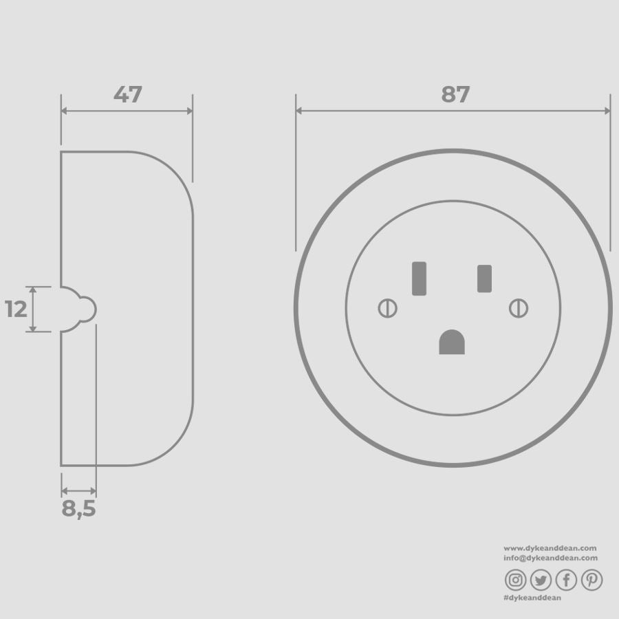 PORCELAIN KATY PATY COLONA ROUND SURFACE MOUNTED USA 15AMP SOCKET SKY BLUE - DYKE & DEAN
