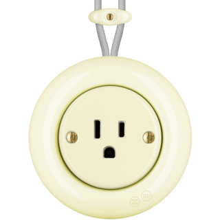 PORCELAIN KATY PATY COLONA ROUND SURFACE MOUNTED USA 15AMP SOCKET VANILLA - DYKE & DEAN