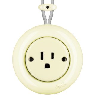 PORCELAIN KATY PATY COLONA ROUND SURFACE MOUNTED USA 15AMP SOCKET VANILLA - DYKE & DEAN