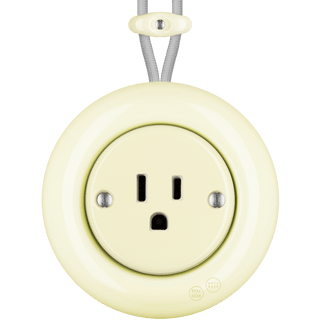 PORCELAIN KATY PATY COLONA ROUND SURFACE MOUNTED USA 15AMP SOCKET VANILLA - DYKE & DEAN