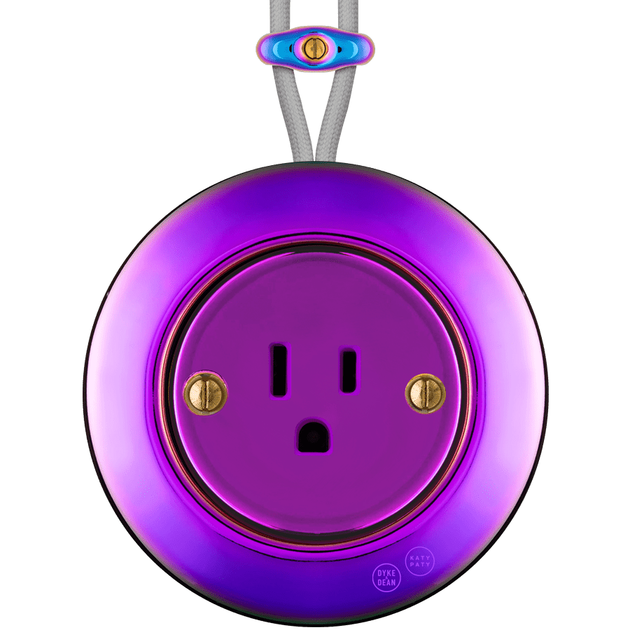 PORCELAIN KATY PATY COLONA ROUND SURFACE MOUNTED USA 15AMP SOCKET VIOLEDO - DYKE & DEAN