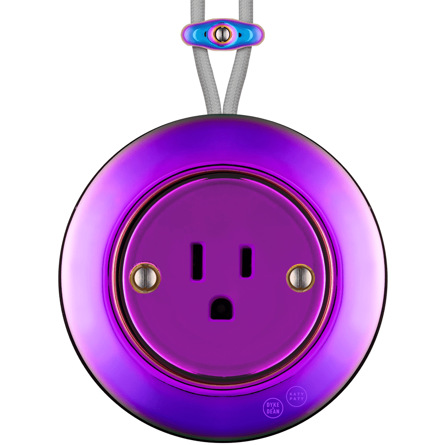 PORCELAIN KATY PATY COLONA ROUND SURFACE MOUNTED USA 15AMP SOCKET VIOLEDO - DYKE & DEAN