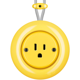 PORCELAIN KATY PATY COLONA ROUND SURFACE MOUNTED USA 15AMP SOCKET YELLOW - DYKE & DEAN