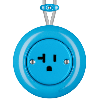 PORCELAIN KATY PATY COLONA ROUND SURFACE MOUNTED USA 20AMP SOCKET AZURE - DYKE & DEAN