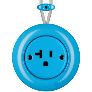 PORCELAIN KATY PATY COLONA ROUND SURFACE MOUNTED USA 20AMP SOCKET AZURE - DYKE & DEAN