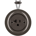PORCELAIN KATY PATY COLONA ROUND SURFACE MOUNTED USA 20AMP SOCKET BROWN - DYKE & DEAN