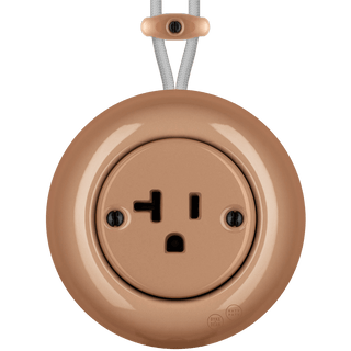 PORCELAIN KATY PATY COLONA ROUND SURFACE MOUNTED USA 20AMP SOCKET DERMA - DYKE & DEAN