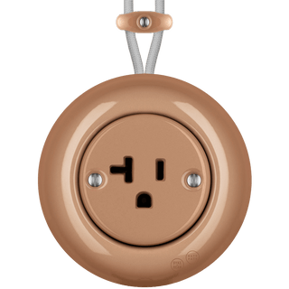 PORCELAIN KATY PATY COLONA ROUND SURFACE MOUNTED USA 20AMP SOCKET DERMA - DYKE & DEAN