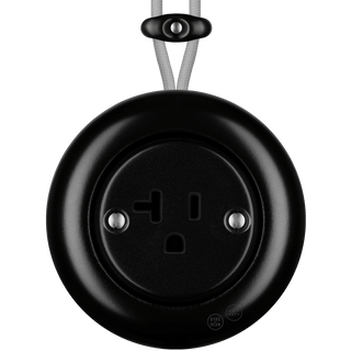 PORCELAIN KATY PATY COLONA ROUND SURFACE MOUNTED USA 20AMP SOCKET MATTE BLACK - DYKE & DEAN