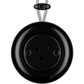 PORCELAIN KATY PATY COLONA ROUND SURFACE MOUNTED USA 20AMP SOCKET MATTE BLACK - DYKE & DEAN