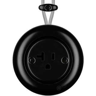 PORCELAIN KATY PATY COLONA ROUND SURFACE MOUNTED USA 20AMP SOCKET MATTE BLACK - DYKE & DEAN