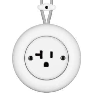 PORCELAIN KATY PATY COLONA ROUND SURFACE MOUNTED USA 20AMP SOCKET MATTE WHITE - DYKE & DEAN
