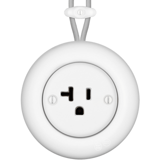 PORCELAIN KATY PATY COLONA ROUND SURFACE MOUNTED USA 20AMP SOCKET MATTE WHITE - DYKE & DEAN