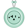 PORCELAIN KATY PATY COLONA ROUND SURFACE MOUNTED USA 20AMP SOCKET MINT GREEN - DYKE & DEAN