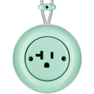 PORCELAIN KATY PATY COLONA ROUND SURFACE MOUNTED USA 20AMP SOCKET MINT GREEN - DYKE & DEAN