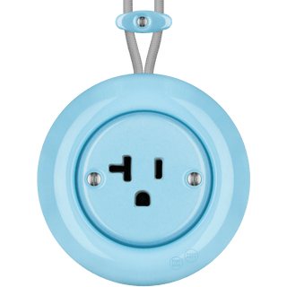 PORCELAIN KATY PATY COLONA ROUND SURFACE MOUNTED USA 20AMP SOCKET PASTEL BLUE - DYKE & DEAN