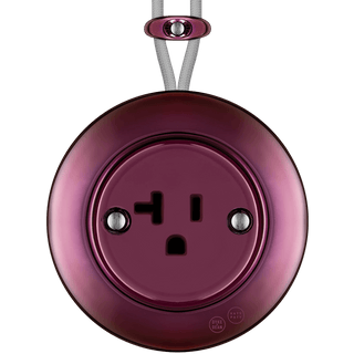 PORCELAIN KATY PATY COLONA ROUND SURFACE MOUNTED USA 20AMP SOCKET PURPLE - DYKE & DEAN