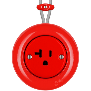 PORCELAIN KATY PATY COLONA ROUND SURFACE MOUNTED USA 20AMP SOCKET RED - DYKE & DEAN