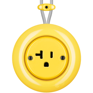 PORCELAIN KATY PATY COLONA ROUND SURFACE MOUNTED USA 20AMP SOCKET YELLOW - DYKE & DEAN