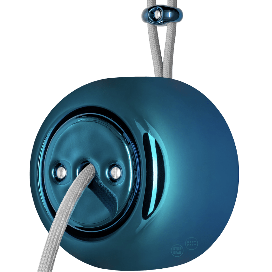 PORCELAIN ROUND SURFACE MOUNTED CABLE GLAND SOCKET DARK BLUE - DYKE & DEAN