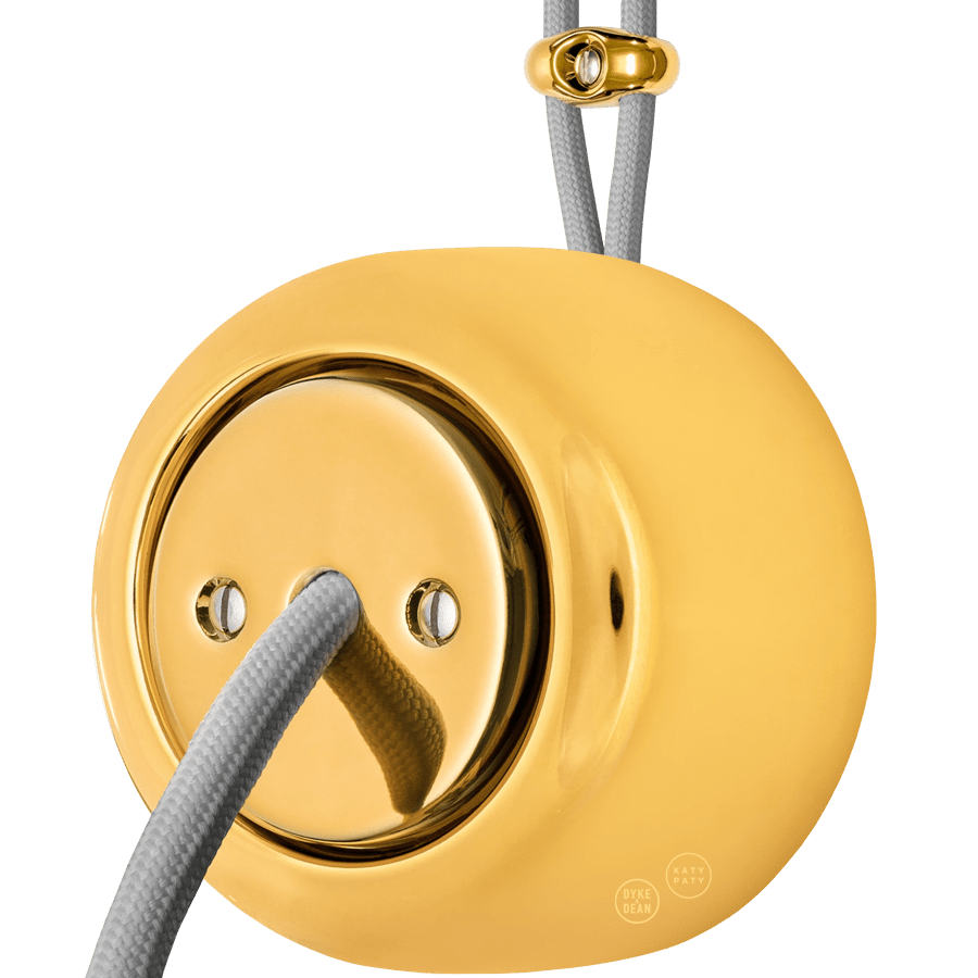 PORCELAIN ROUND SURFACE MOUNTED CABLE GLAND SOCKET GOLD - DYKE & DEAN