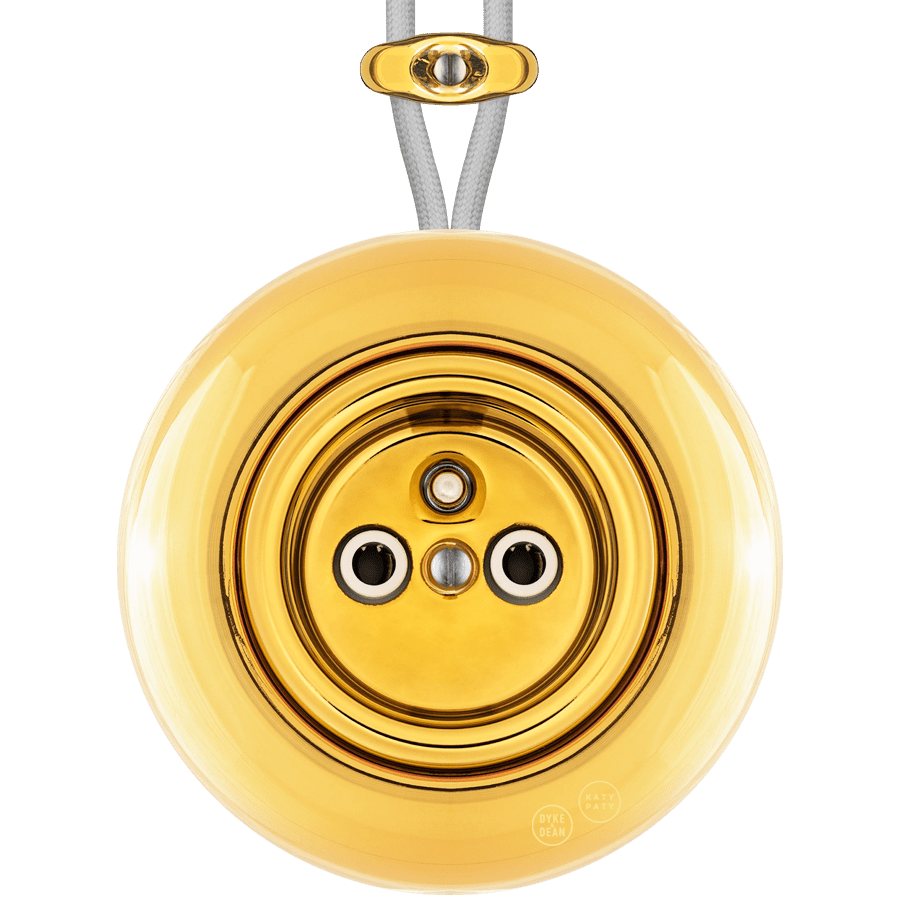 PORCELAIN ROUND SURFACE MOUNTED EURO SOCKET GOLD - DYKE & DEAN