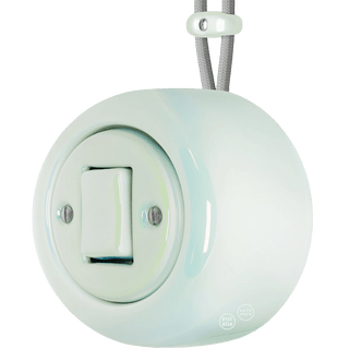 PORCELAIN ROUND SURFACE MOUNTED FAT BUTTON SWITCH CONCHA - DYKE & DEAN