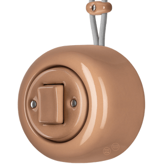 PORCELAIN ROUND SURFACE MOUNTED FAT BUTTON SWITCH DERMA - DYKE & DEAN