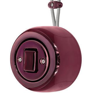 PORCELAIN ROUND SURFACE MOUNTED FAT BUTTON SWITCH PURPLE - DYKE & DEAN